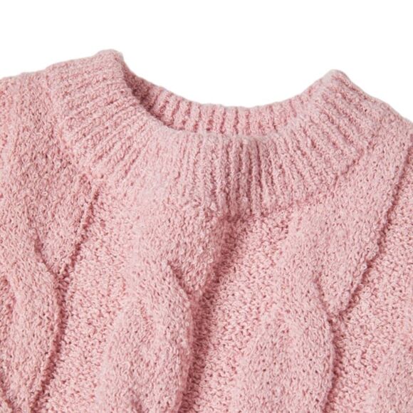 ZARA Kids | Pink | BOUCLÉ CABLE KNIT VEST - Picture 3 of 4